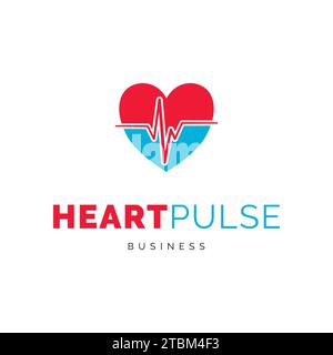 Heart pulse icon vector logo template illustration design Stock Vector