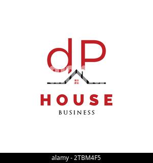 Initial Letter DP House Icon Logo Design Template Stock Vector
