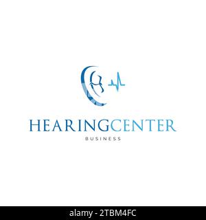 Hearing center icon logo design inspiration Stock Vector