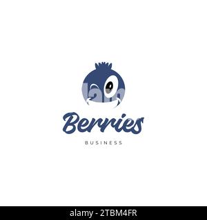 Berries cute character icon logo design inspiration Stock Vector