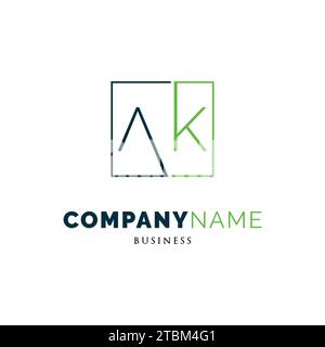 Initial Letter AK Icon Logo Design Template Stock Vector