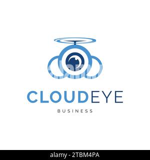 Cloud eye icon logo design inspiration Stock Vector