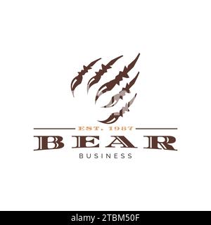 Bear Claw Icon Logo Design Template Stock Vector