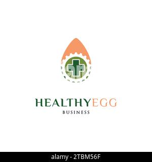 Healthy Egg Icon Logo Design Template Stock Vector