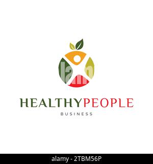 Healthy People or Healthy Food Icon Logo Design Template Stock Vector