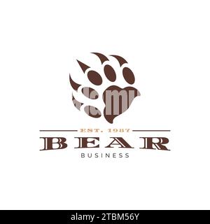 Bear Claw Icon Logo Design Template Stock Vector