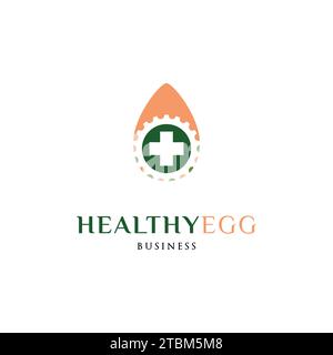 Healthy Egg Icon Logo Design Template Stock Vector