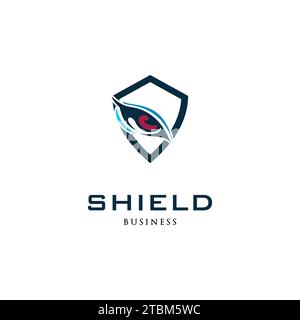 Eye Shield Icon Logo Design Template Stock Vector