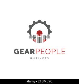 Gear people icon logo design inspiration Stock Vector