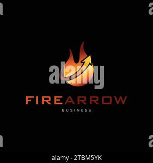 Fire Arrow Icon Logo Design Template Stock Vector