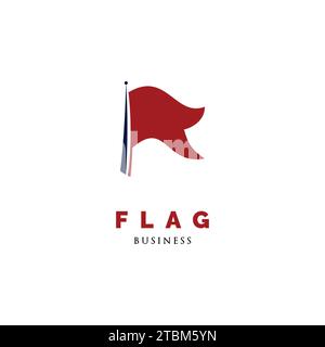 Flag Icon Logo Design Template Stock Vector