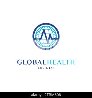 Global Health Icon Logo Design Template Stock Vector