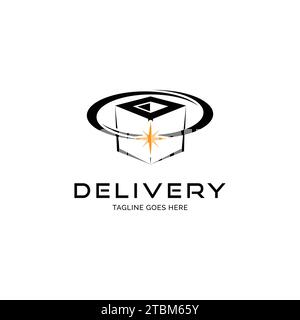 Delivery package logo design inspiration Stock Vector