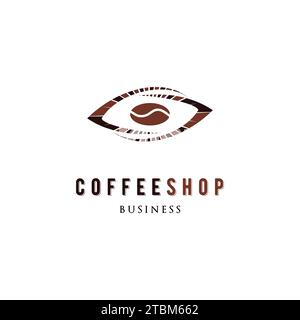 Coffee Shop Eye Icon Logo Design Template Stock Vector