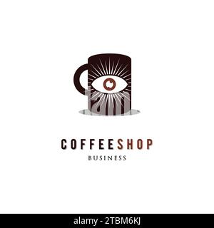 Coffee Shop Eye Icon Logo Design Template Stock Vector