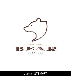 Bear Icon Logo Design Template Stock Vector