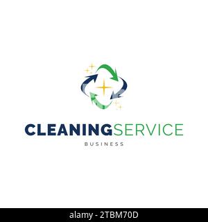 Cleaning service icon logo design inspiration Stock Vector