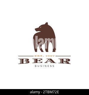 Bear Icon Logo Design Template Stock Vector