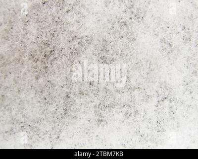 Background of fresh snow. Natural winter background. Snow texture in gray tone Stock Photo
