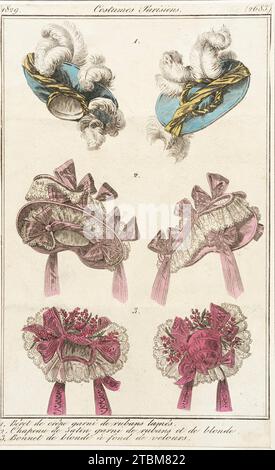 Fashion Plate (Costumes Parisiens), 1829. Stock Photo