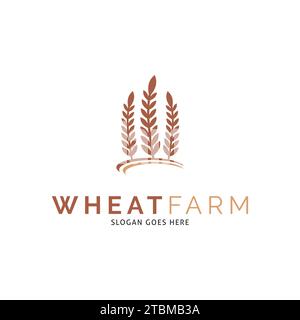 Wheat Farm Icon Vector Logo Template Illustration Design Stock Vector