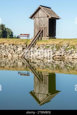 Ottergrund tajch. Highest water reservoir in the Stiavnica Mountains. Banska Stiavnica. Slovakia Stock Photo