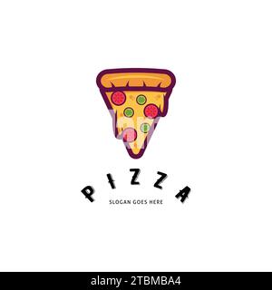 Pizza Icon Vector Logo Template Illustration Design Stock Vector