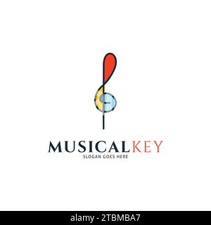 Musical Key Icon Vector Logo Template Illustration Design Stock Vector