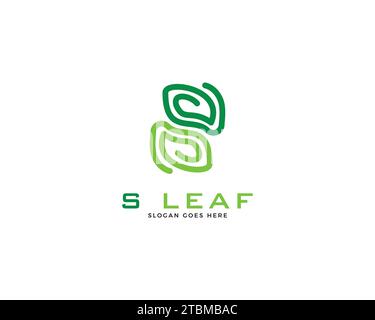 Initial Letter S with Leaf Logo Stock Vector
