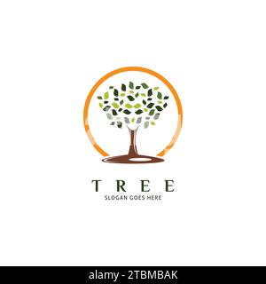 Tree Icon Vector Logo Template Illustration Design Stock Vector