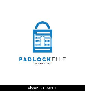 Padlock File Document Icon Vector Logo Template Illustration Design Stock Vector