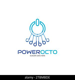 Octopus Power Icon Vector Logo Template Illustration Design Stock Vector