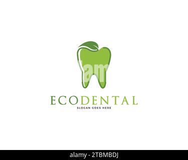 Nature Dental Leaf Logo Vector Icon Illustration Stock Vector