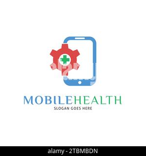 Mobile Health Icon Vector Logo Template Illustration Design Stock Vector