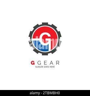 Initial Letter G Gear Icon Vector Logo Template Illustration Design Stock Vector