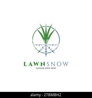 Lawn and Snow Icon Vector Logo Template Illustration Design Stock Vector