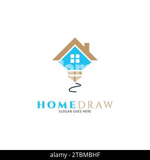 Home Draw Icon Vector Logo Template Illustration Design Stock Vector