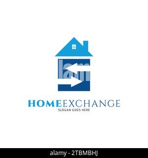 Home Exchange Icon Vector Logo Template Illustration Design Stock Vector