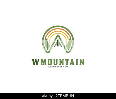 Initial Letter W Mountain Logo Vector Icon Illustration Stock Vector
