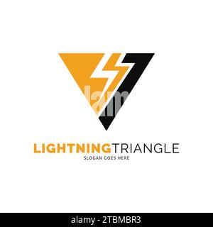 Lightning Triangle Icon Vector Logo Template Illustration Design Stock Vector