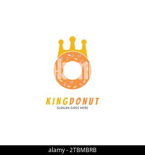 King Donuts Icon Vector Logo Template Illustration Design Stock Vector