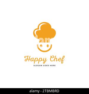 Happy Chef Logo Vector Icon Illustration Stock Vector