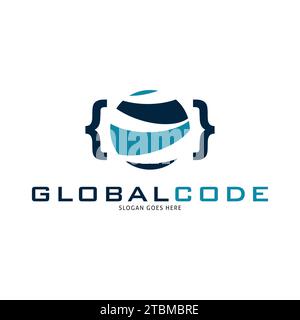 Global Code Icon Vector Logo Template Illustration Design Stock Vector