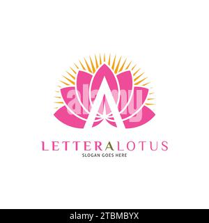 Initial Letter A Lotus Icon Vector Logo Template Illustration Design Stock Vector