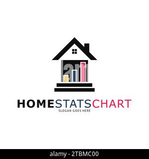 Home Statistics Chart Icon Vector Logo Template Illustration Design Stock Vector
