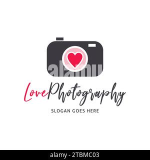Love Photography Icon Vector Logo Template Illustration Design Stock Vector