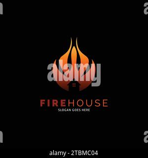 Fire House Icon Vector Logo Template Illustration Design Stock Vector