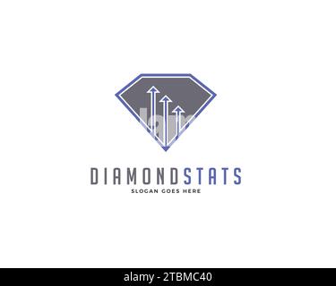 Diamond Stats Logo Vector Icon Illustration Stock Vector
