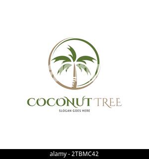 Coconut Tree Icon Vector Logo Template Illustration Design Stock Vector