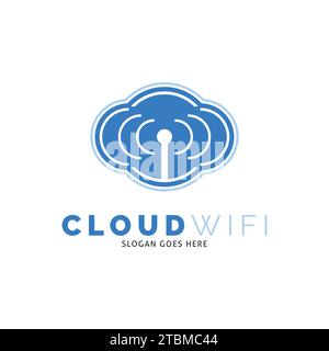Cloud Wifi Signal Icon Vector Logo Template Illustration Design Stock Vector